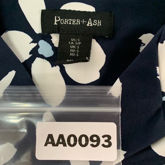 Porter Ash S Mens Floral Print Performance Shirt Button Front Hawaiian - Picture 3 of 8